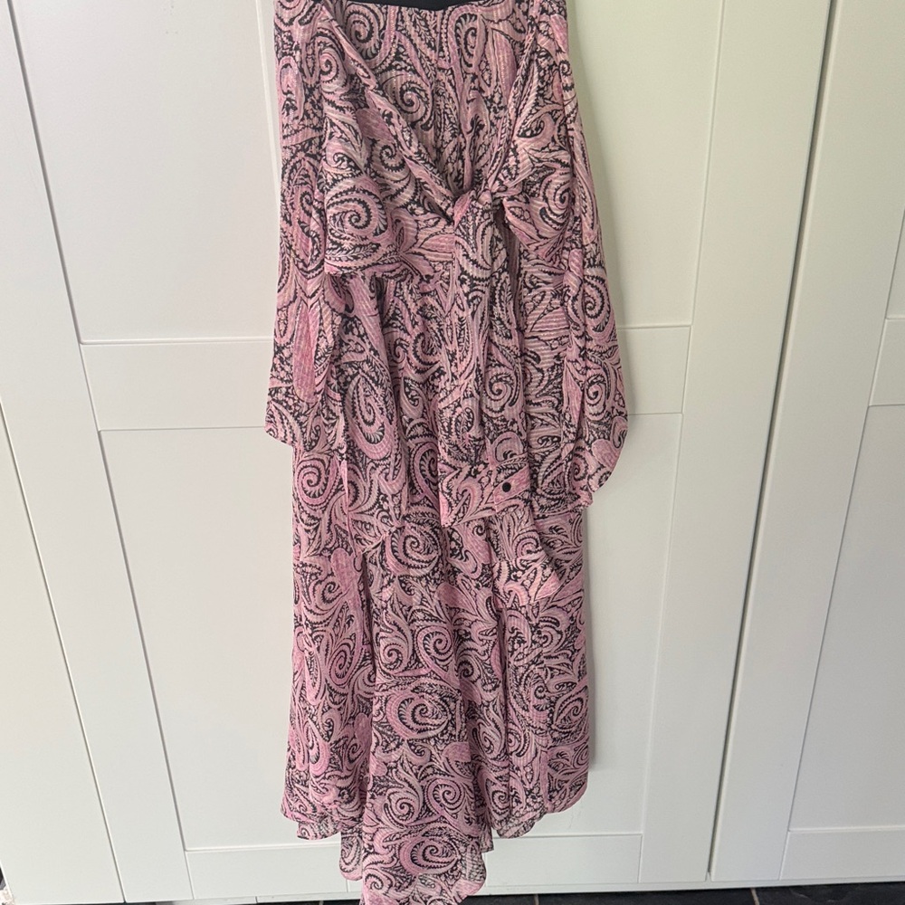 Maje Black & Pink Paisley Sleeveless Dress - Picture 3 of 8